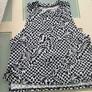 Black and white print tank top